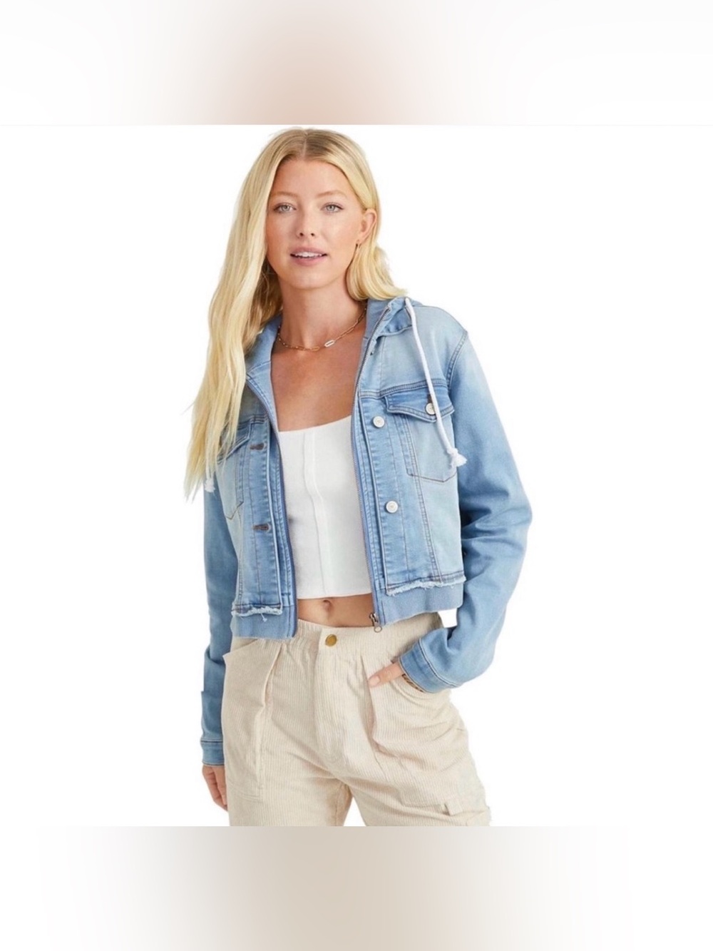 NWT Altar'd State Sky Blue Jean Jacket. Size small